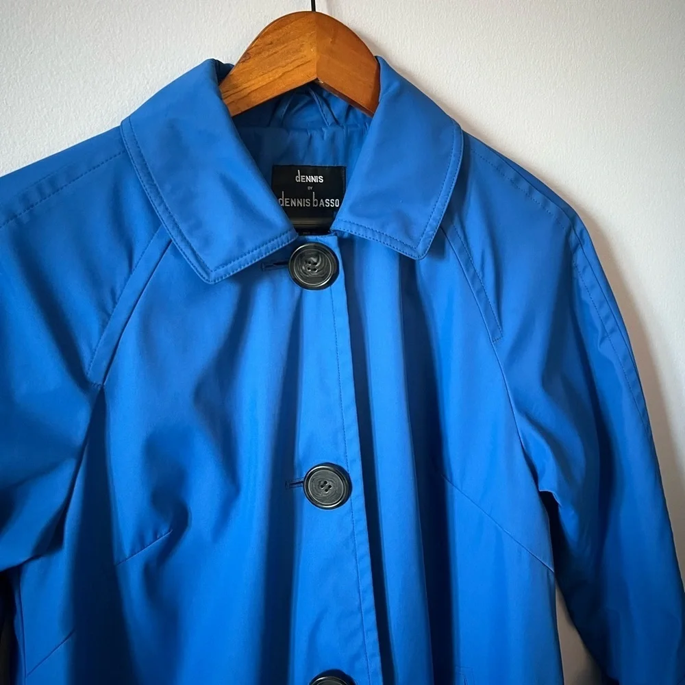 dennis basso Vibrant Blue Trench Coat
